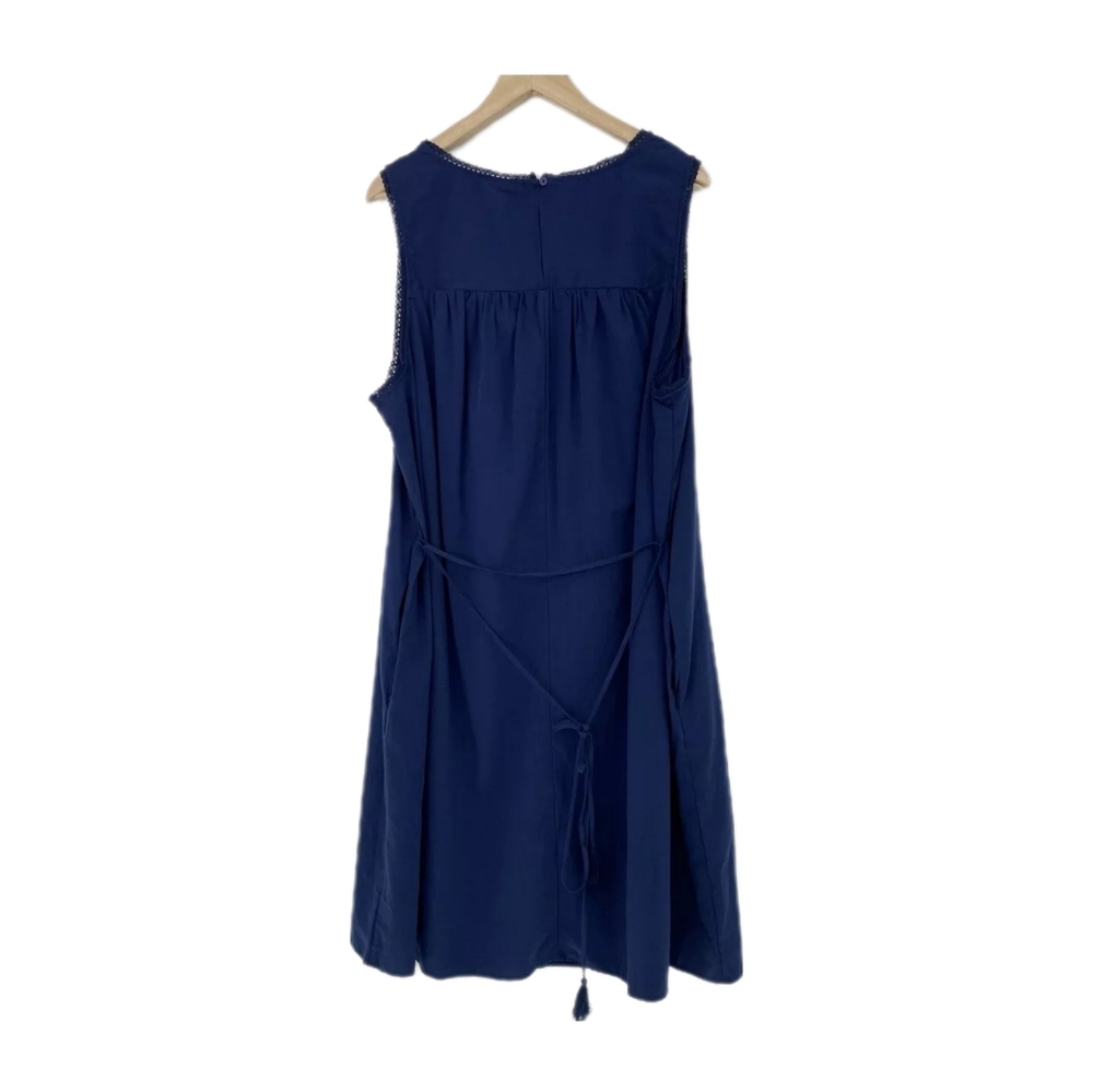 Knox Rose Floral Embroidered Neck Boho A Line Dress Sz 2x NWT, Navy - Picture 6 of 9